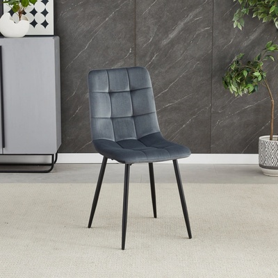 Autronic CT-281 GREY4 šedá sametová látka nohy černý kov