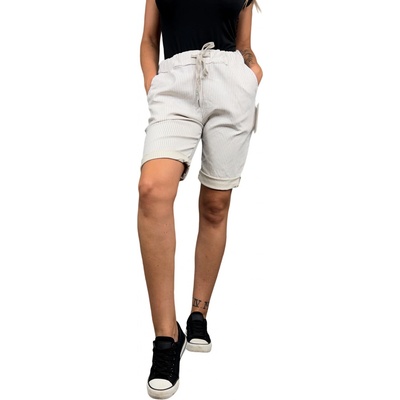 D-Stiag dámské stylové kraťasy s pruhy Béžová