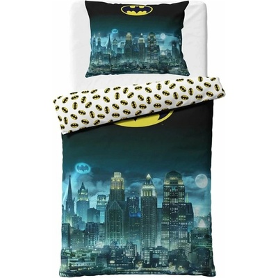 Carbotex bavlna obliečky Batman motív Nočný Gotham 100% bavlna 70x90 140x200