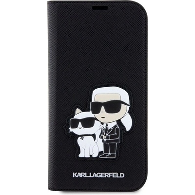 Púzdro Karl Lagerfeld PU Saffiano Karl and Choupette NFT Book iPhone 12/12 Pro čierne