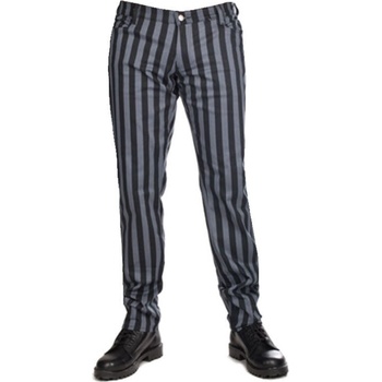 Black pistol унисекс панталон Black Pistol - Close Pants Stripe Denim - Black/Grey - B-1-50-319-08