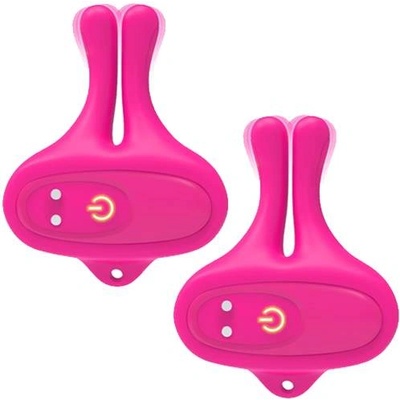 Passion labs Вибро щипки за зърна от медицински силикон с презареждаща се батерия "palay pink