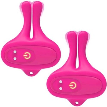 Passion labs Вибро щипки за зърна от медицински силикон с презареждаща се батерия "palay pink