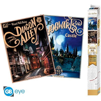 HARRY POTTER - Set 2 Posters Chibi 52x38 - Retro Hogwarts&Diagon, ABYDCO732