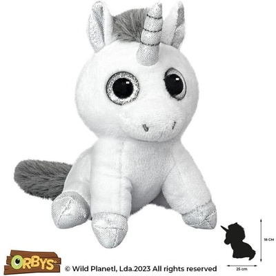 Wild Planet Плюшена играчка, Сив еднорог 21см. Wild Planet (K8701)