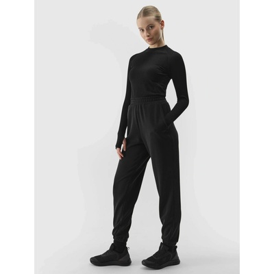 Women's jogger sweatpants with the addition of modal 4F black čierna