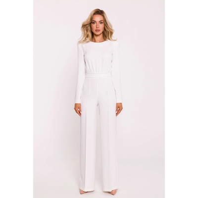 Made Of Emotion Woman's Padded shoulder jumpsuit ecru