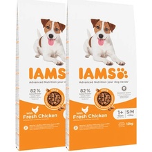 IAMS ProActive Health Adult Small & Medium Breed Chicken 2 x 12 kg