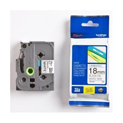 Brother TZ-241 / TZe-241, 18mm x 8m, черен печат / бял фон, оригинална лента (TZE241)