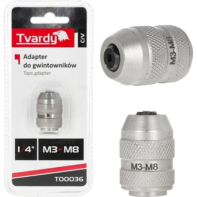 Adaptér na závitníky 1/4" M3–M8 CrV TVARDY, Geko T00036