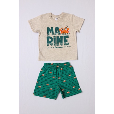 JOYCE Chlapecké bavlněné pyžamo MARINE zelená