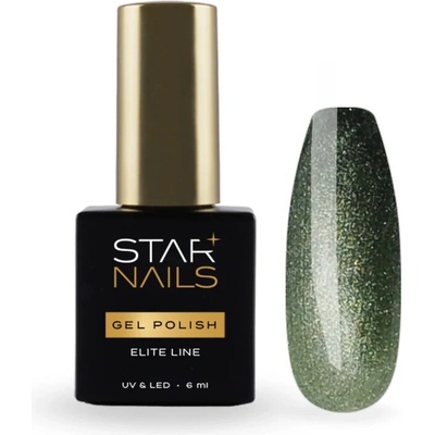 Polish Elite Line Uv Led gel Cat Eye Olive Mist olivovo zelený gel lak 011 6 ml