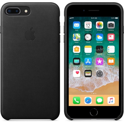 Apple Оригинален гръб Leather за Apple 8/7 Plus - Черен