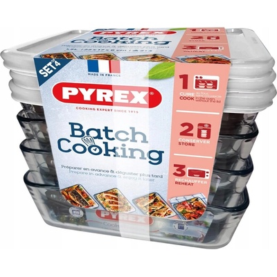 Pyrex Dóza skleněná 4 ks 4 x 1,5 l