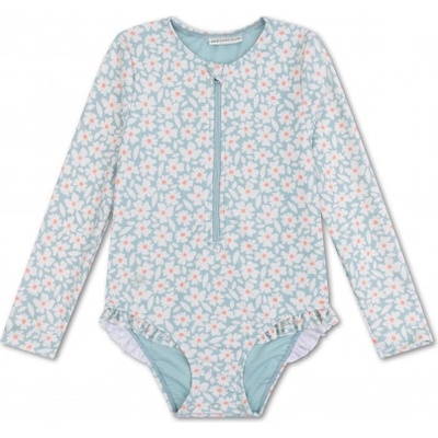 Swim Essentials Plavky s dlhým rukávom s UPF Florish green