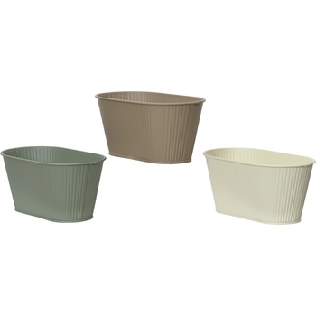 Image 1 of Decoris САКСИЯ ОВАЛНА МЕТАЛНА 833723 28х14х12.5см МИСК ЦВЕТОВЕ (833723)