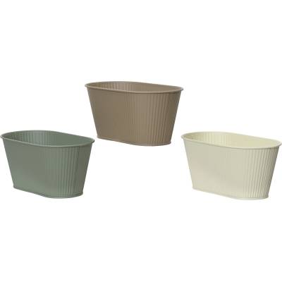 Decoris САКСИЯ ОВАЛНА МЕТАЛНА 833723 28х14х12.5см МИСК ЦВЕТОВЕ (833723)