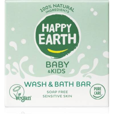 Happy Earth 100% Natural Wash & Bath Bar for Baby & Kids tuhé mýdlo pro děti 50 g