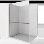 Mexen Kioto+ L душ преграда с рафт Walk-in 90 x 200 см, прозрачен, розово злато (800-090-123-60-00)