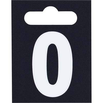 Walteco Číslo 0, formát 50x65mm, výška 40mm, biele, samolepka Množstvo: 1 ks , 20528