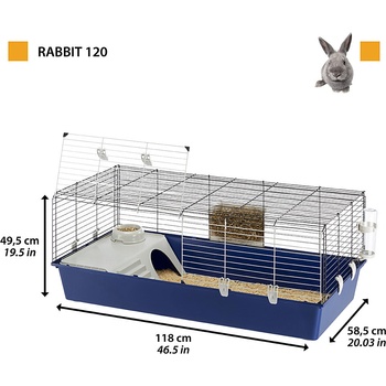 Ferplast Rabbit 120 Klietka pre zajace a morčatá 118 x 58,5 x 49,5 cm