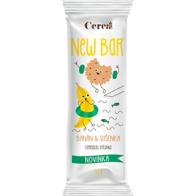 Cerea Cereální tyčinka New Bar Banán & sušenka 33g