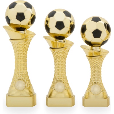 Trofej s fotbalovým míčem výška 23 cm zlatý/černý