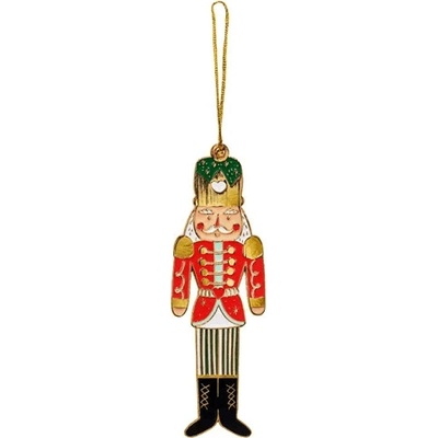 PartyDeco Kovová ozdoba na stromček Luskáčik 3x10cm