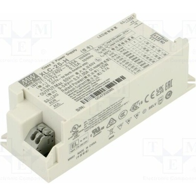 MEAN WELL XLC-25-H Napájecí zdroj: spínaný; LED; 25W; 9÷54VDC; 300mA÷1,05A; XLC-25