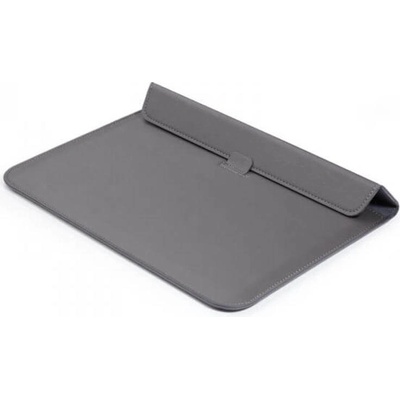 SES 2v1 Pouzdro s magnetem a stojánkem z ekokůže pro Apple MacBook Air 15,3" (2023, M2) - šedé 12856