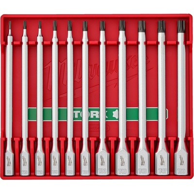 Milwaukee Prodloužené hlavice s bity TX ¼″ a ⅜″ - 11 pc 1/4'' and 3/8'' Drive Torx Long Bit Socket Set – Hledejceny.cz