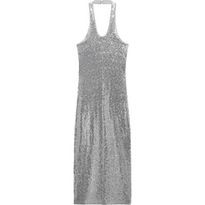 MANGO Вечерна рокля 'Xtricia' сребърно, размер S