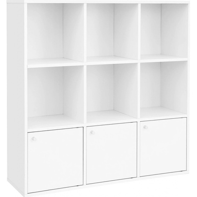 VASAGLE Knižnica policový diel 97,5 x 30 x 97,5 cm biela