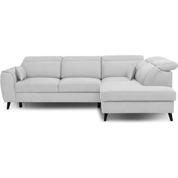 Eltap Бял кадифен разтегателен ъглов диван с място за съхранение (десен ъгъл L форма) Noble - ELTAP (CO-NOB-RT-01SAV)