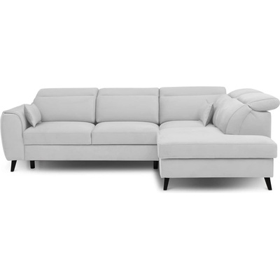 Eltap Бял кадифен разтегателен ъглов диван с място за съхранение (десен ъгъл L форма) Noble - ELTAP (CO-NOB-RT-01SAV)