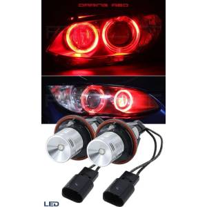  Комплект от 2 броя LED крушки Angel Eyes ангелски очи 12V-24V цвят червен за BMW с Canbus без грешки