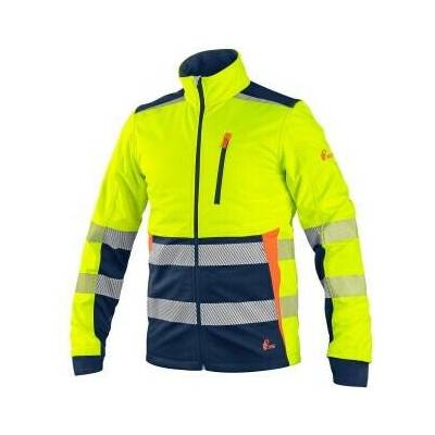 CXS Benson Výstražná bunda softshell pánska žltá a modrá