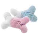 Flamingo Puppy Bone - Играчка за подрастващи кучета - плюшен кокал, 11 см. / син. розов/ 1 брой