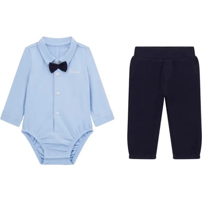 Guess Комплект боди риза в небесно синьо и тъмно син панталон за бебе момче Guess