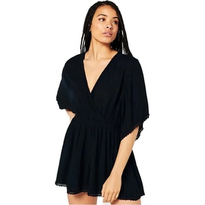 SUPERDRY Vintage Beach short sleeve romper - Black (Eclipse Navy)
