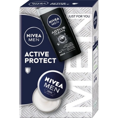 Nivea Men Active Clean sprchový gel pro muže 250 ml + NIVEA MEN Original krém pro muže 75 ml