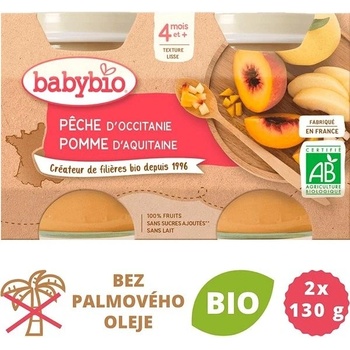 Babybio broskyňa jablko 2 x 130 g