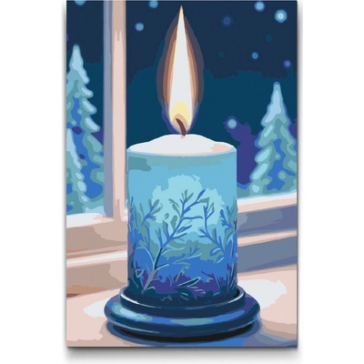 Vymalujsisam.cz Vánoční svíčka Velikost 20 x 30 cm Rámování Na kartonové desce