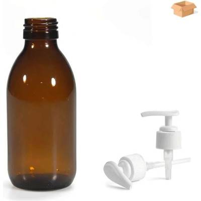 Luna Skleněná lékovka s bílou pumpičkou 150 ml 88 ks