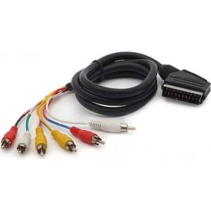  Аудио видео кабел scart видео букса към 6 RCA чинчове - 1, 5 m