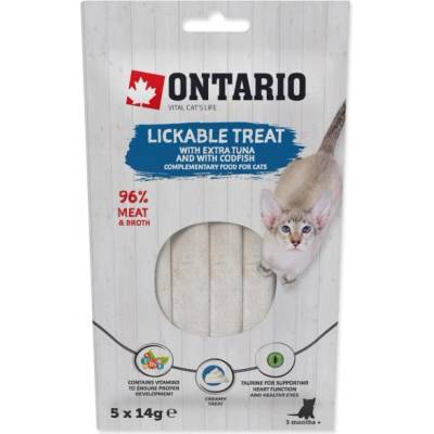 ONTARIO Онтарио деликатес облизване екстра риба тон и треска 5x14g (213-53723)