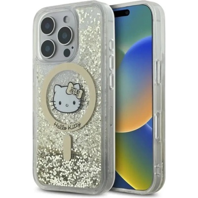 Hello kitty Калъф Hello Kitty Liquid Glitter Fever MagSafe за iPhone 16 Pro Max - златен (3666339322335)