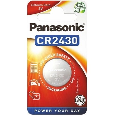 Panasonic Бутонна батерия литиева panasonic cr2430, 3v, 1 бр. в блистер, цена за 1 бр (pan-bl-cr2430)