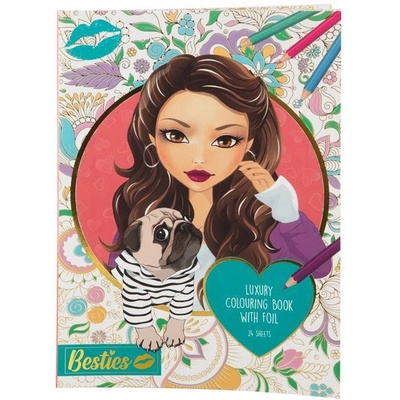 Луксозна Книжка за Оцветяване Besties с Фолио - 24 листа A4