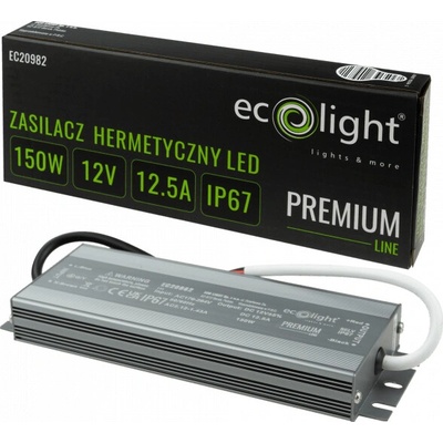 ECO LIGHT Hermetický LED zdroj 12V 150W IP67 voděodolný EC20982